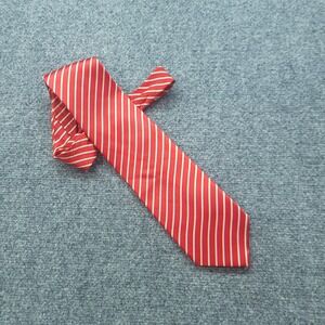 Vintage 90s/Y2K Zodiac Lustre Silk Striped Wide Tie - Red